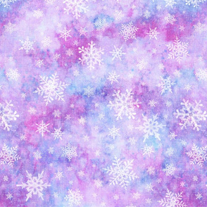 Candy colored watercolor with snowflakes