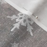 Snowflakes on grey, shabby chic christmas
