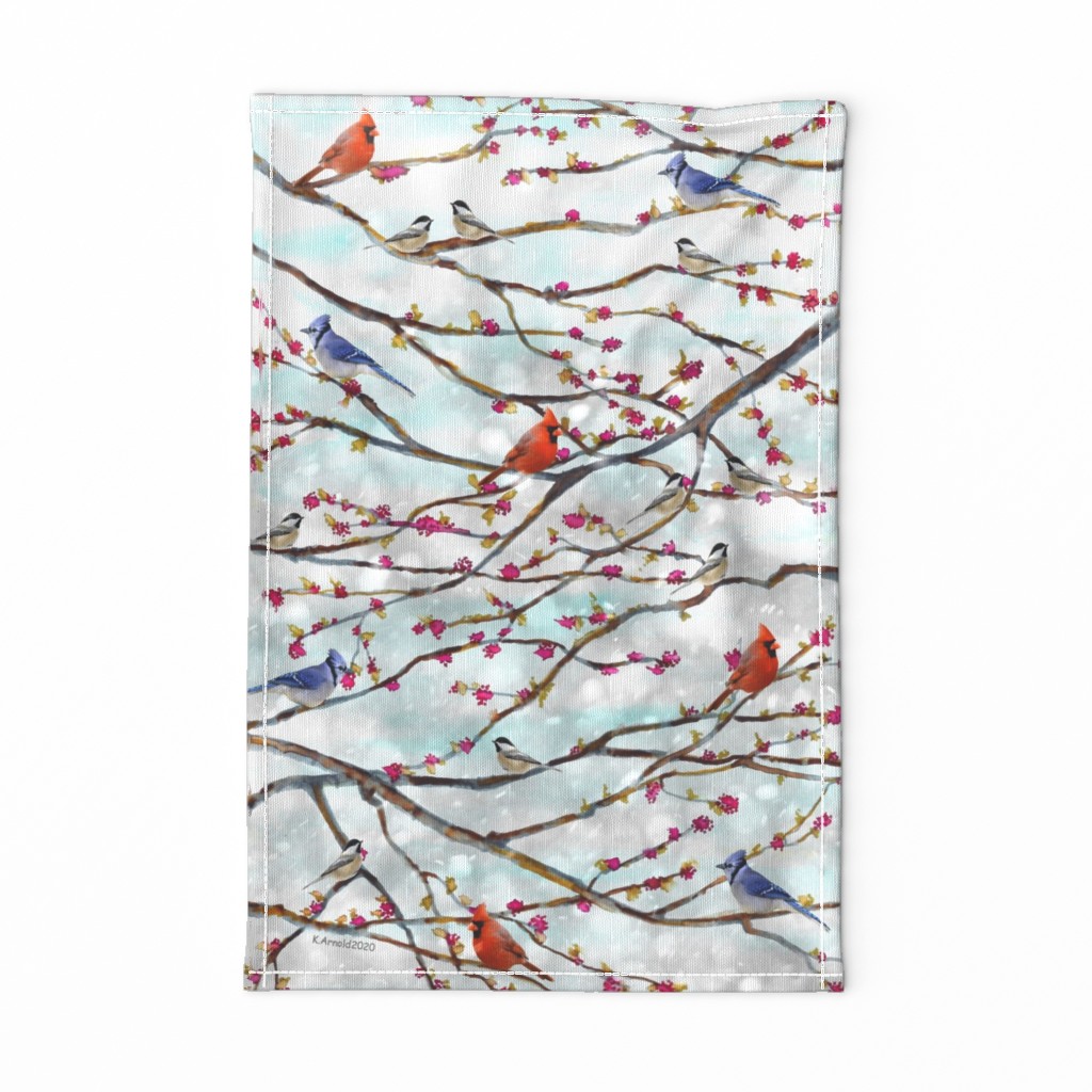 Winter Bird Tea Towel