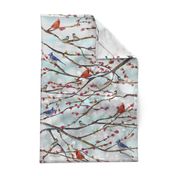 Winter Bird Tea Towel