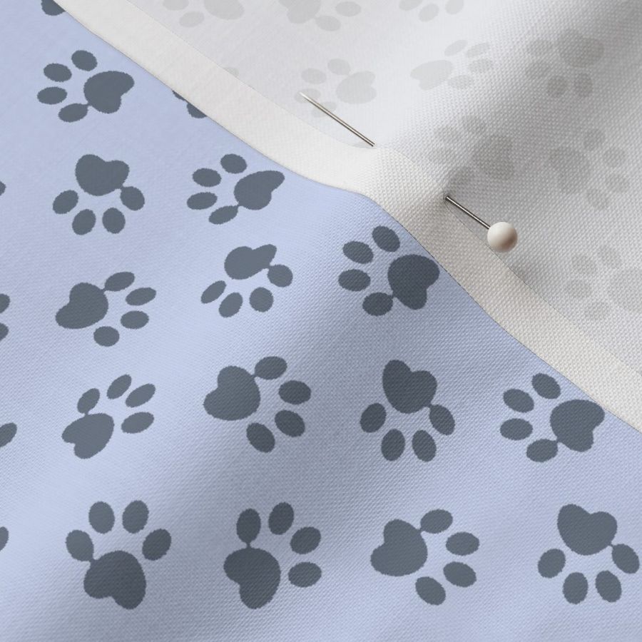 Polka Paw-prints - Blue