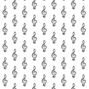 tiny charcoal treble clef pattern
