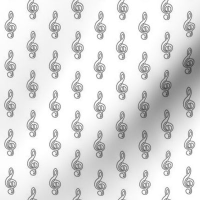 tiny treble clef pattern outline