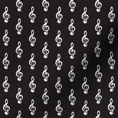 tiny treble clef pattern on black
