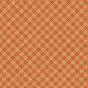 Autumn Diagonal Plaid in Gold and Orange