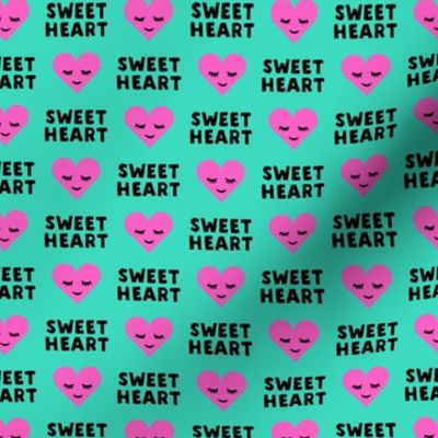 (3/4" scale) sweet heart - valentines- teal C20BS
