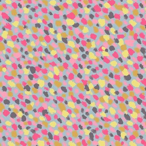 Abstract Spots and Splashes in Pink and Yellows