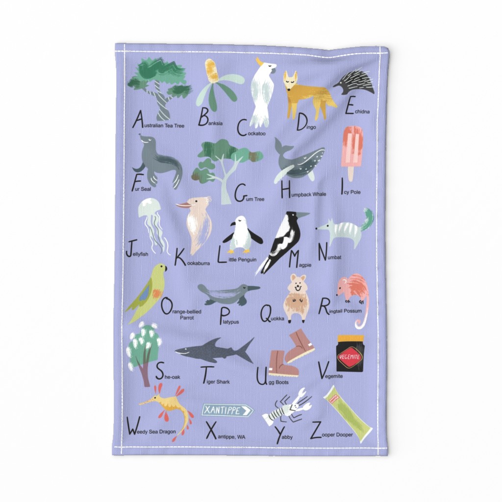 Ozzie Alphabet Tea Towel