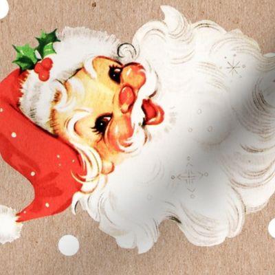 Jolly Retro Santa on Paper rotated - large scale