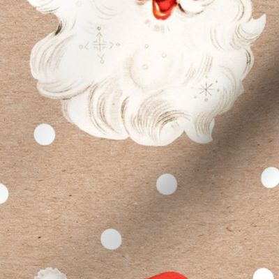 Jolly Retro Santa on Kraft Paper - large scale