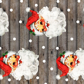 Jolly Retro Santa on Barn Wood rotated -large scale