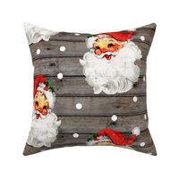 Jolly Retro Santa on Barn Wood - large scale