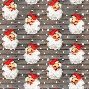 Jolly Retro Santa on Barn Wood - mediumscale