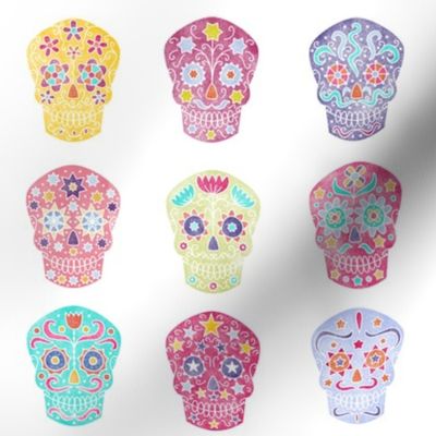 Watercolor Sugar Skulls Small