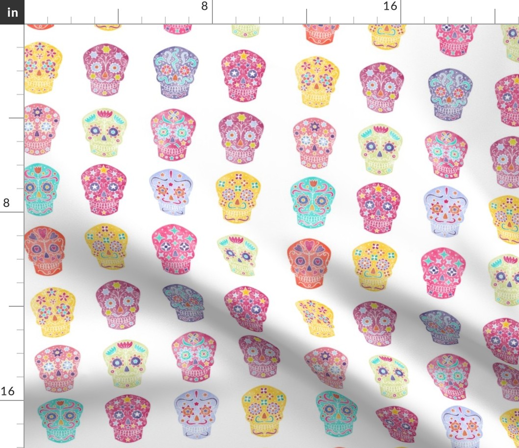 Watercolor Sugar Skulls Small