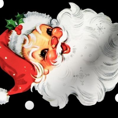 Jolly Retro Santa on Black rotated - large scale