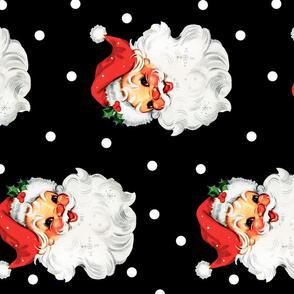 Jolly Retro Santa on Black rotated - large scale