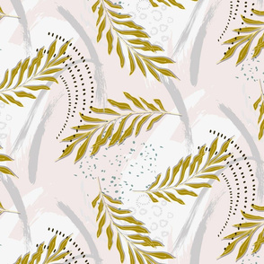 Palm yellow nursery print