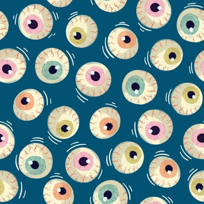 Halloween - Jiggling Eyeballs-Teal