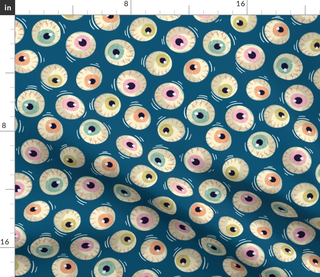 Halloween - Jiggling Eyeballs-Teal