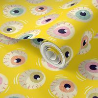 Halloween - Jiggling Eyeballs-Yellow