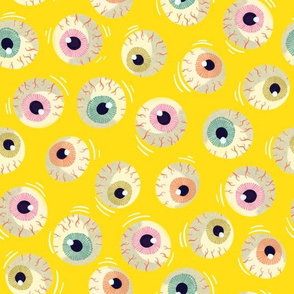 Halloween - Jiggling Eyeballs-Yellow
