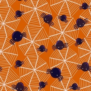 Halloween - Itsy Bitsy Spiderweb-Pumpkin Orange