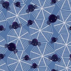 Halloween - Itsy Bitsy Spiderweb-Blue