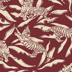 Tigers in the Jungle / Marsala Mood - Large