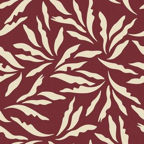 Abstract Leaves in Cream and Marsala / Small