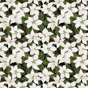 White Poinsettia Winter Floral Medium Scale