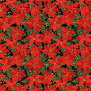 Poinsettia Winter Floral Medium Scale