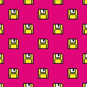 90´s Floppy discs 8bit art Magenta Small scale