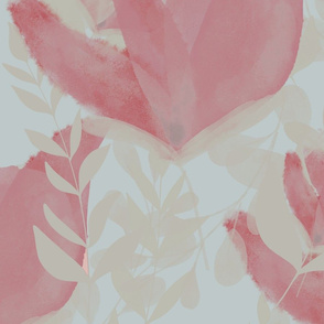 Soft pink watercolor flowers