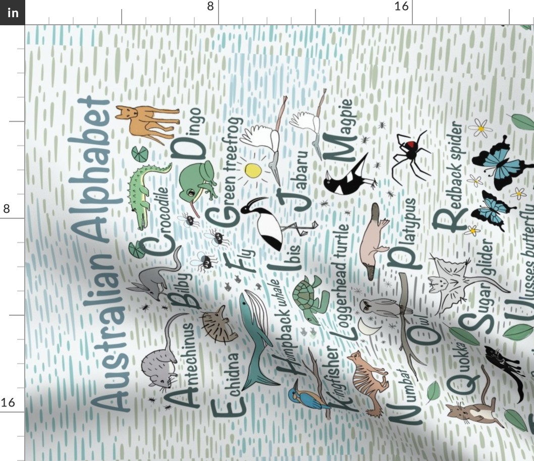 Australian Alphabet. Tea towel