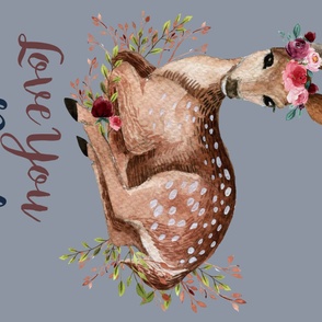 54x36" Floral deer. I love you deerly