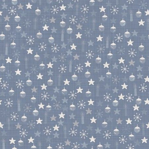  Seamless french farmhouse linen printed winter holiday background.