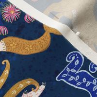 ABCs of Wonderland teatowel (navy)