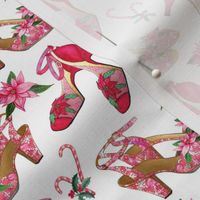 pink poinsettia christmas shoes