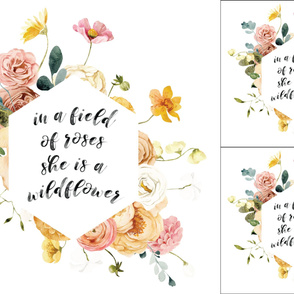In a Field of Roses She Is a Wildflower SVG Files, Girl's Room, Baby Girl
