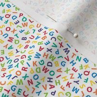 tiny ditsy alphabet - rainbow on white