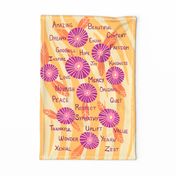 Art Deco Positivity, Tea Towel