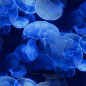 jellyfishes - blue - large