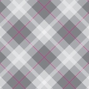 Gray plaid 3  with pink accent stripe