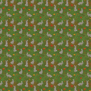 Rabbits - Green Background
