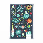 Space travel ABC teatowel