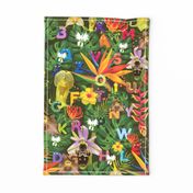 Hide and Seek in the Tropical Forest - tea towel
