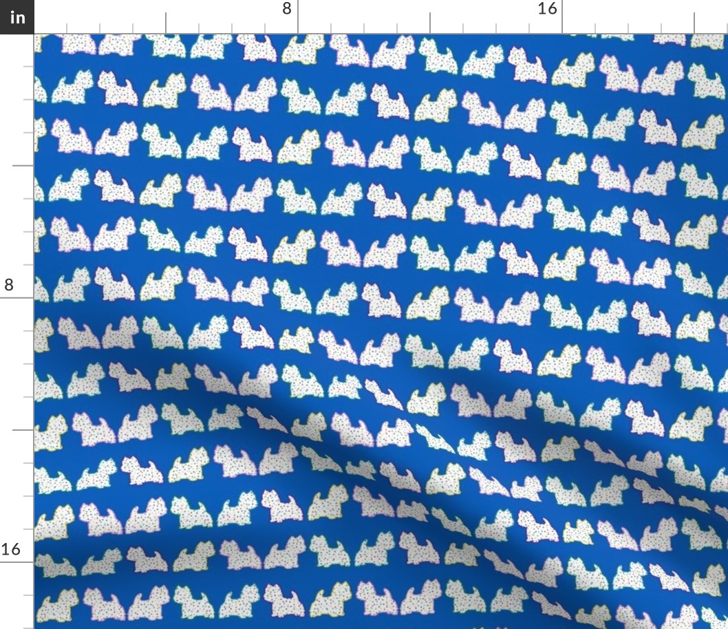 polka dot animal cookie Westie dog fabric