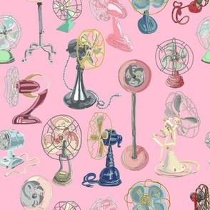 I'm a Fan  Vintage Electric Fan Pink Small