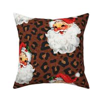 Jolly Retro Santa on Dark Cheetah - large scale